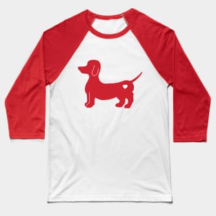 Dachshund in red Baseball T-Shirt
